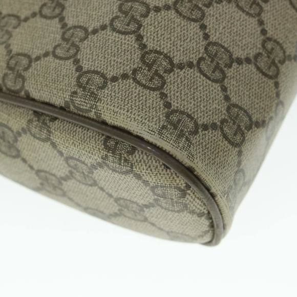 GUCCI GG Canvas Web Sherry Line Clutch Bag PVC Leather Beige Green Auth 54882 - Picture 14 of 16